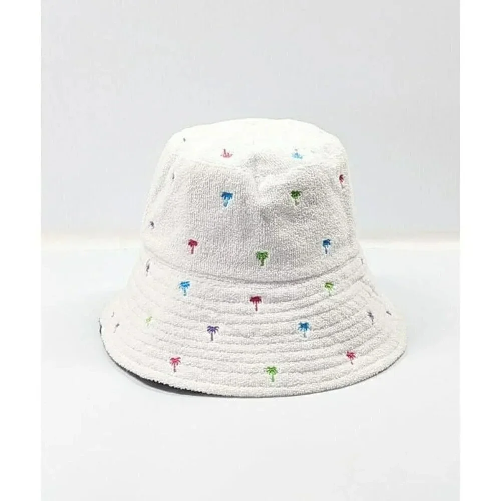 Jocelyn Women's The Palm Beach Bucket Hat in White O/S (MSRP $75)